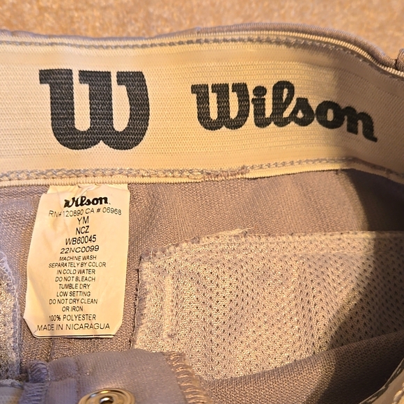 Youth Medium Wilson Gray Baseball Pants - Picture 2 of 3